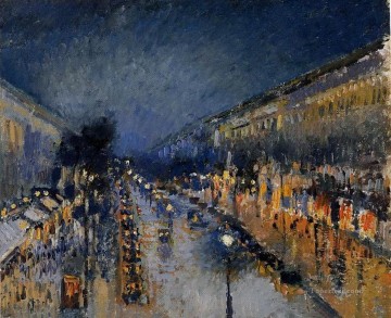 カミーユ・ピサロ Painting - 夜のモンマルトル大通り 1897年 カミーユ・ピサロ